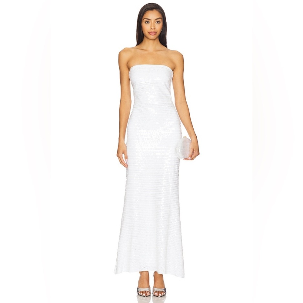 SIMON MILLER Sculpty Strapless Sequin Dress in Macadamia NWT Size 4